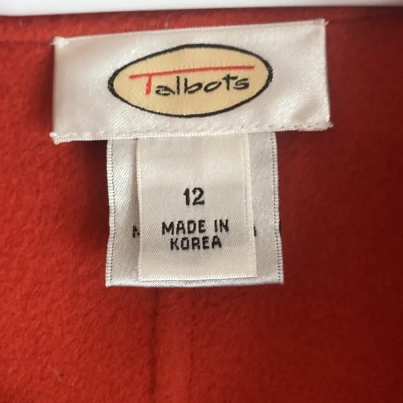 Orange shell style blazer. 100% wool size 12 - Picture 2 of 4